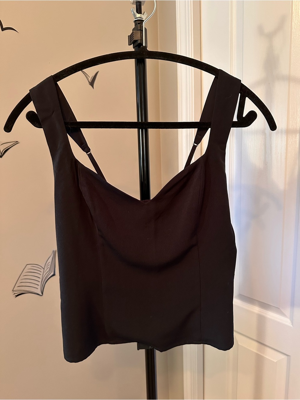 Abercrombie & Fitch Black Square-Neck Cami Top with Wide Straps